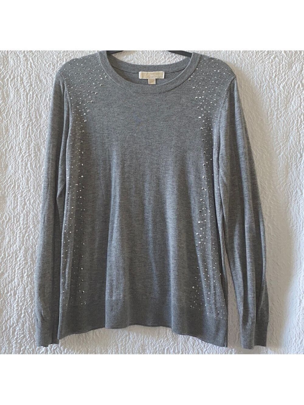 MICHAEL Michael Kors Long Sleeve Silver Stud Detail Sweater